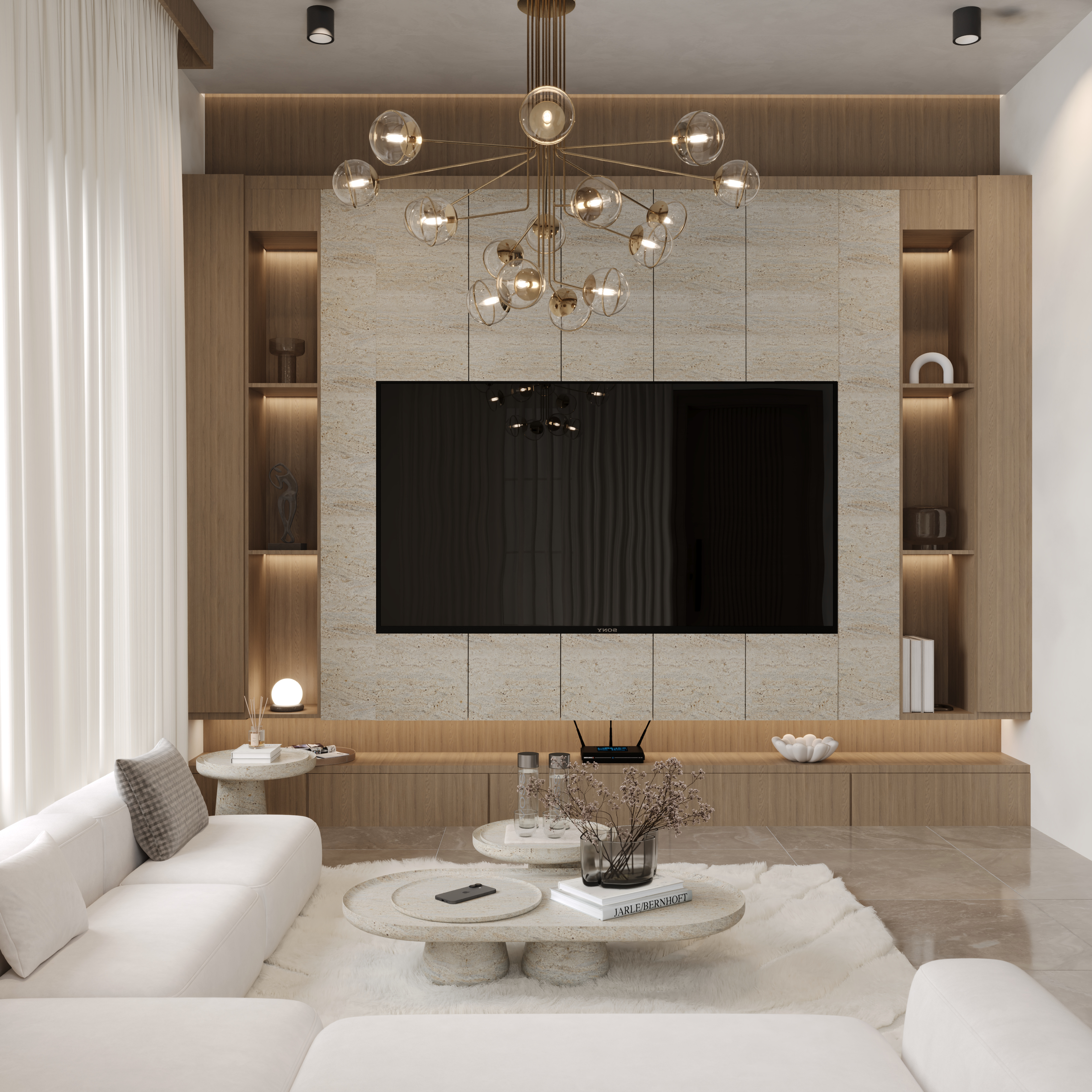 TV wall detail