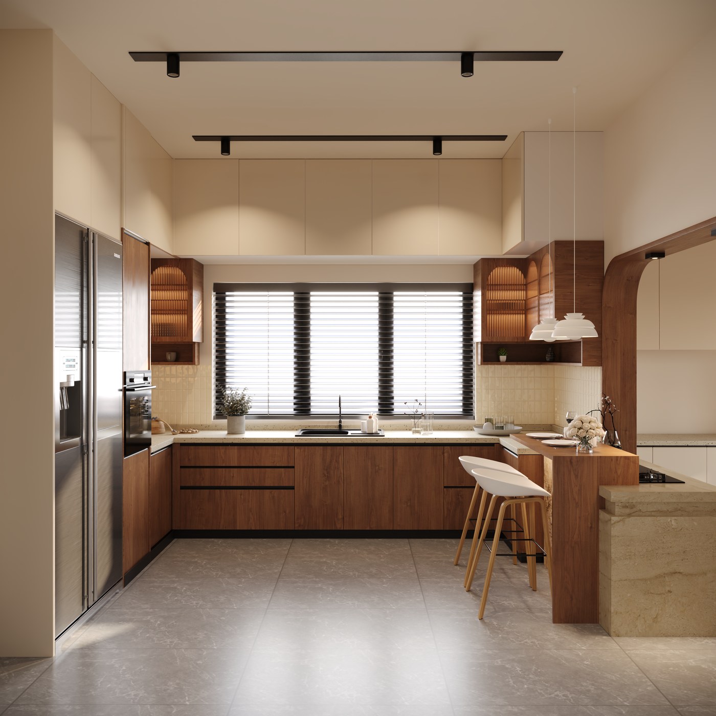 Warm contemporary kitchen