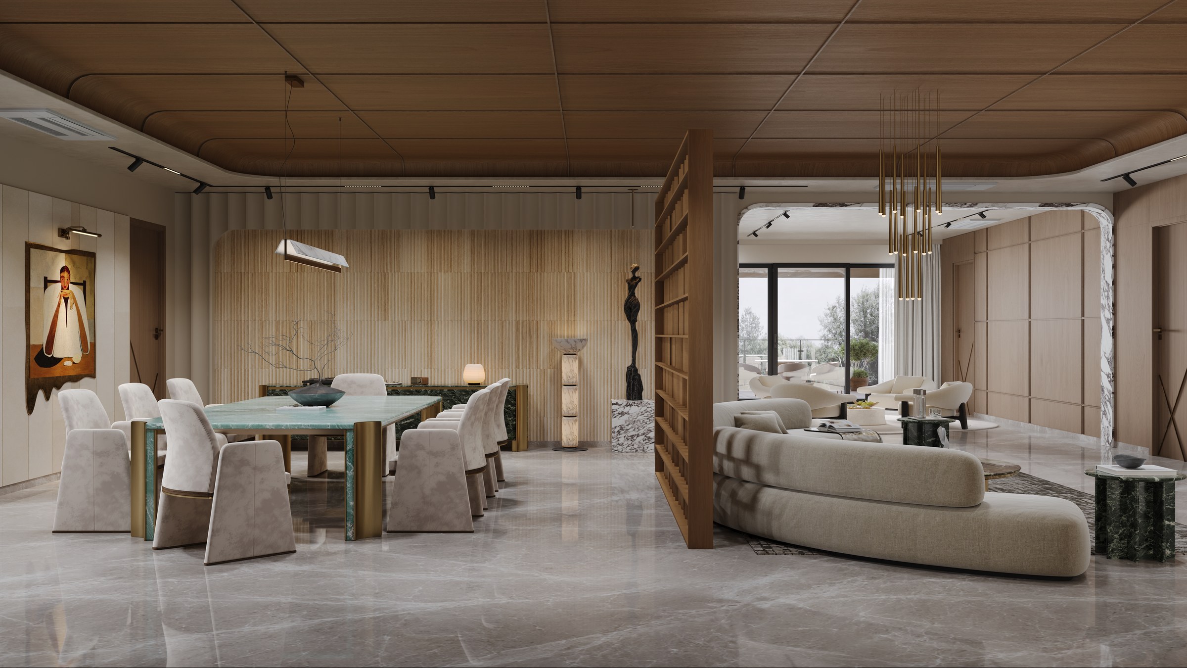Open plan dining and living
