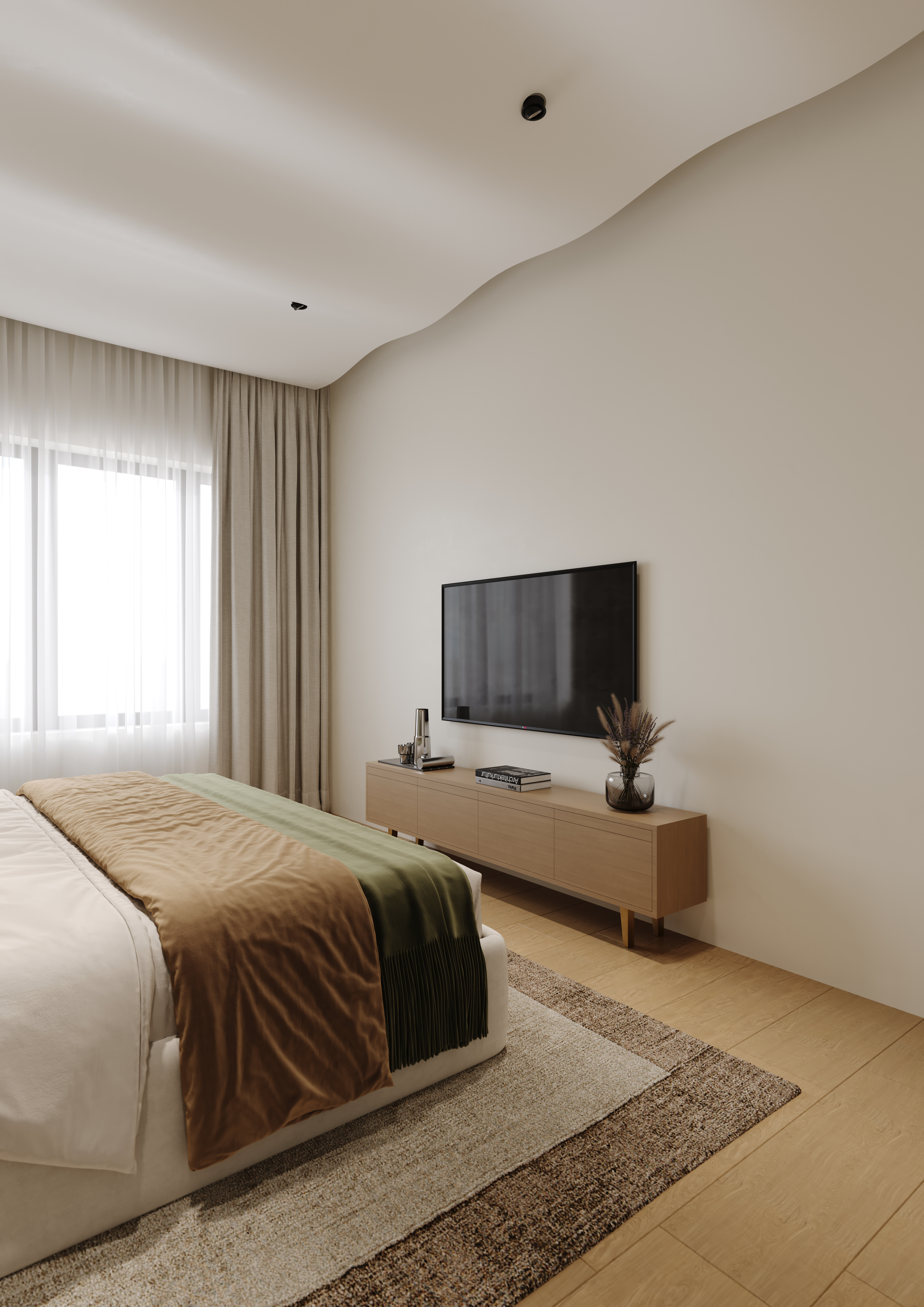 Olive Serenity bedroom detail view