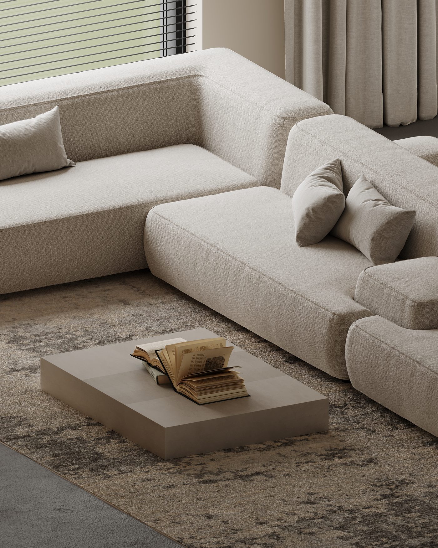 Quiet Umber sofa detail