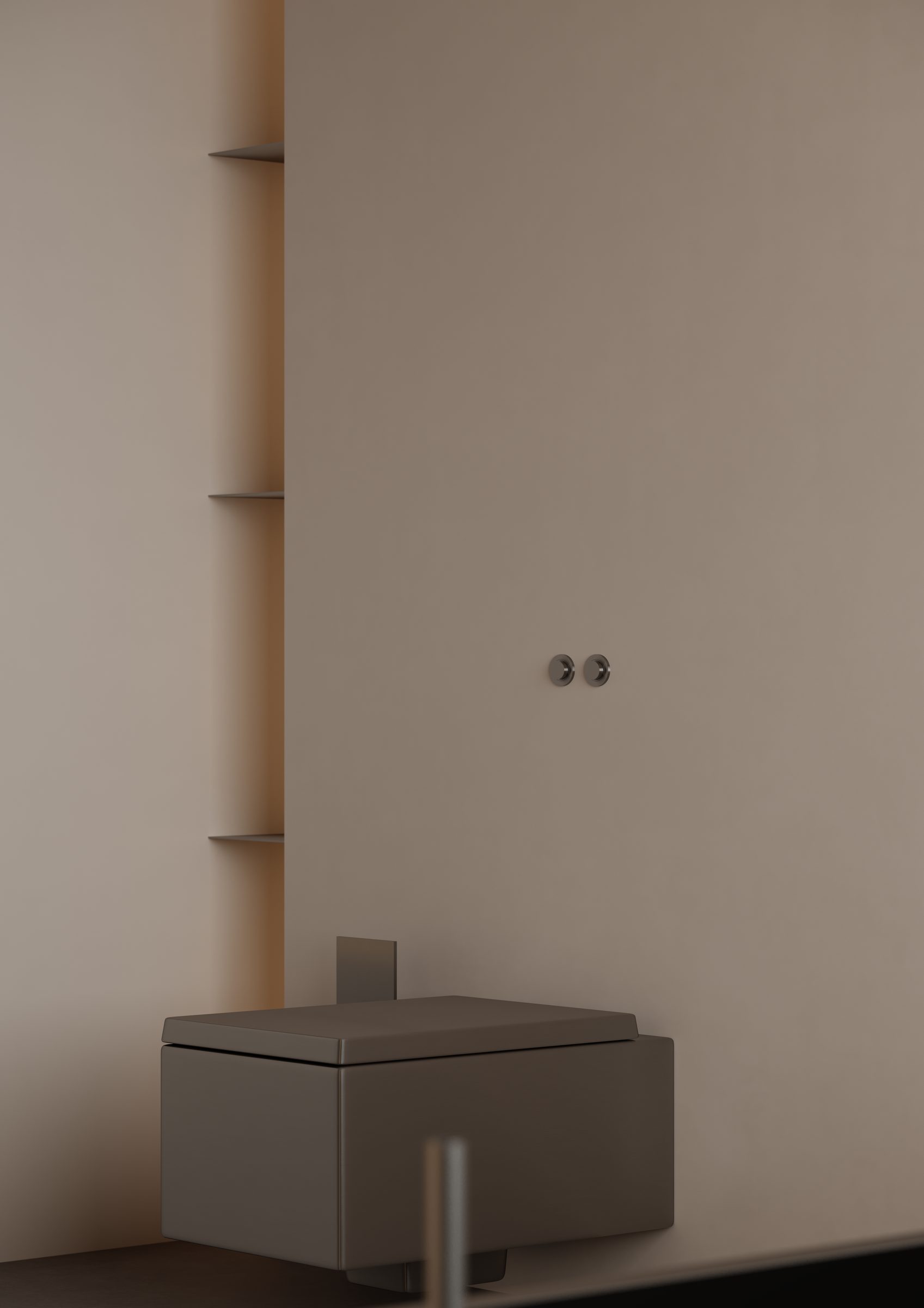Bathroom wall-hung fixture detail