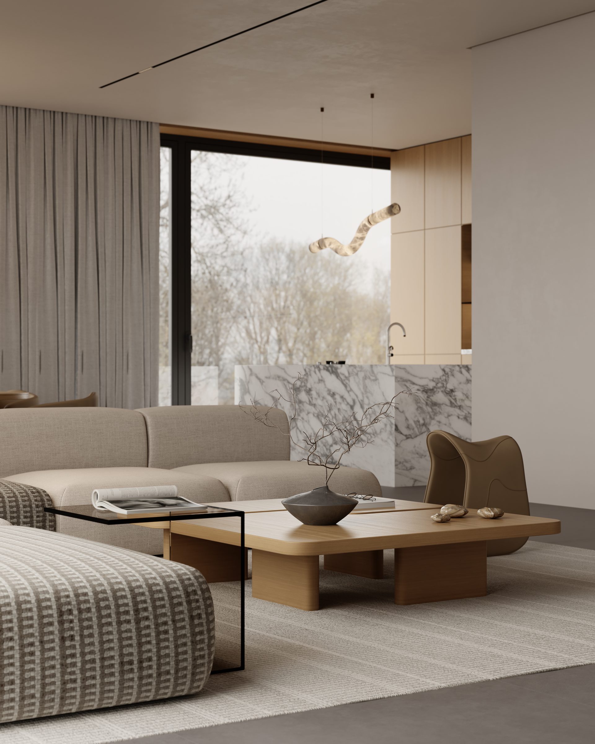 Living area toward the garden window