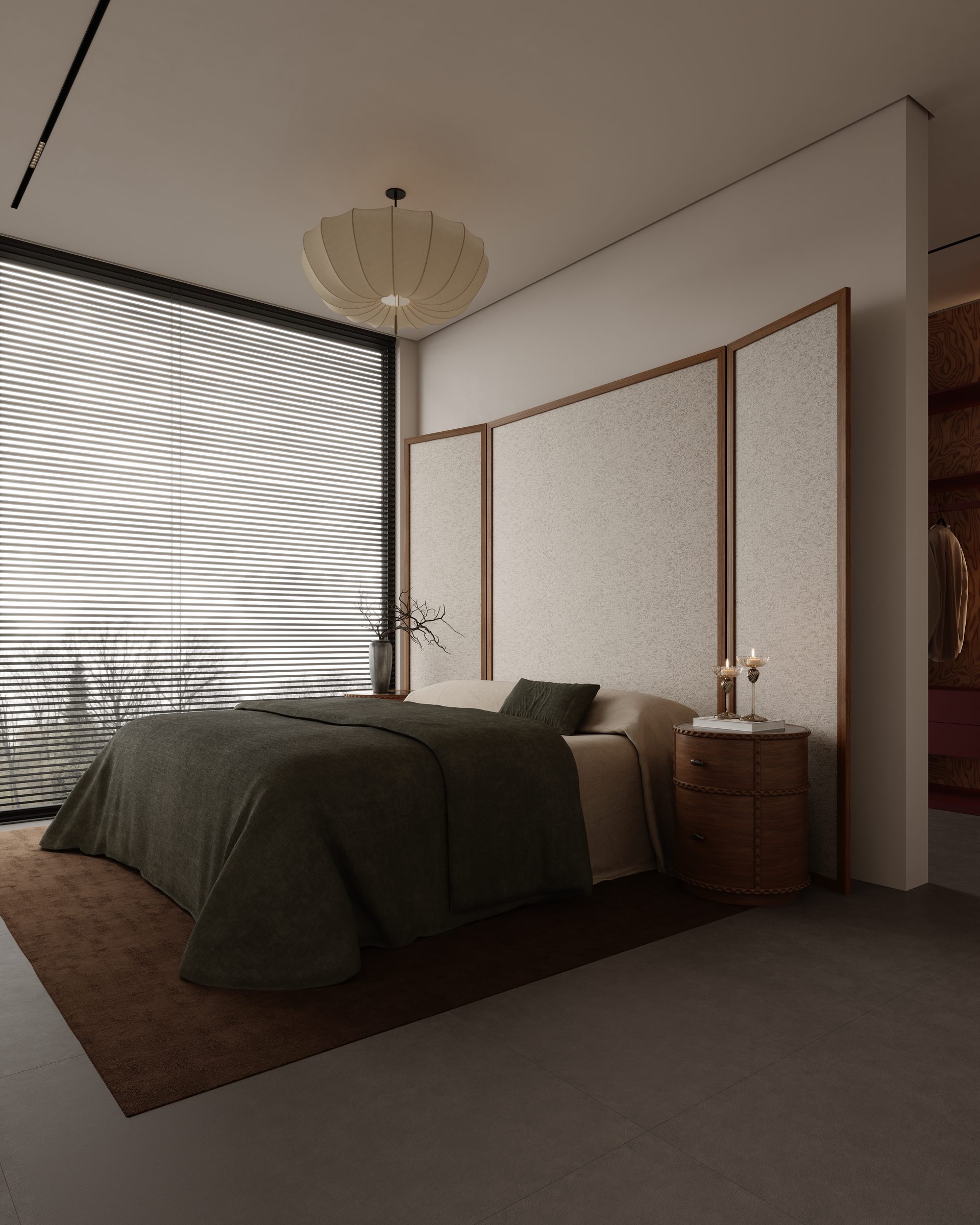Bedroom seen from the window side